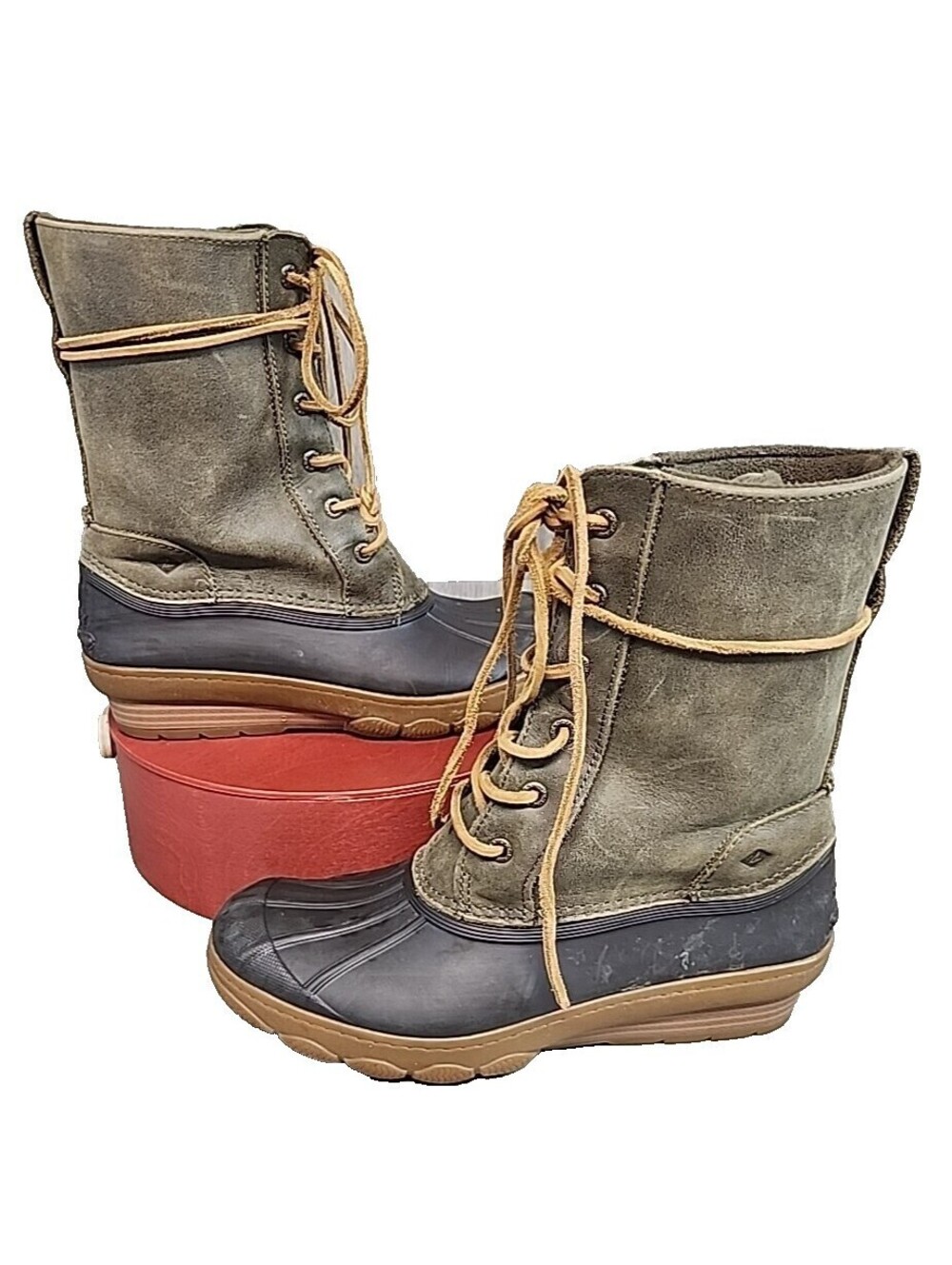 Sperry Women's 7M Saltwater Seasonal Rain Boot Quarter STS80764  E17-61803